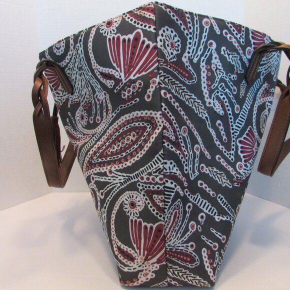 Bohemian Braided Handle Tote Bag Brown, Burgundy Faux Leather/Polyester - Picture 6 of 10